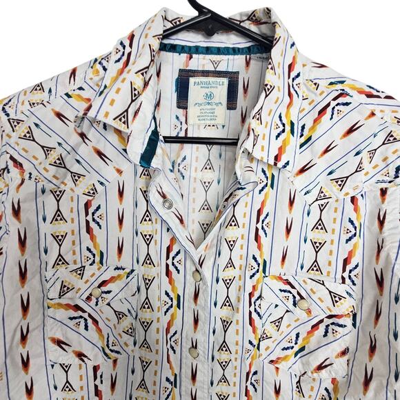 Panhandle Rough Stock Western Shirt Snap Front Southwestern Print Women M - Picture 2 of 7